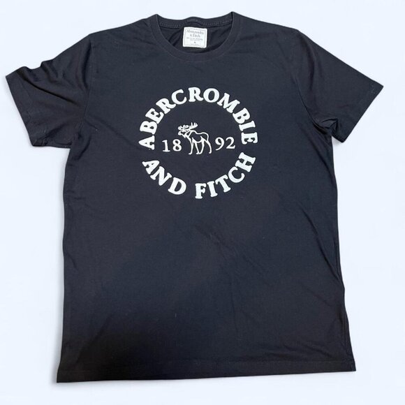 Abercrombie & Fitch Black 1892 Moose Logo Graphic T-Shirt Men’s Size M - Picture 1 of 6